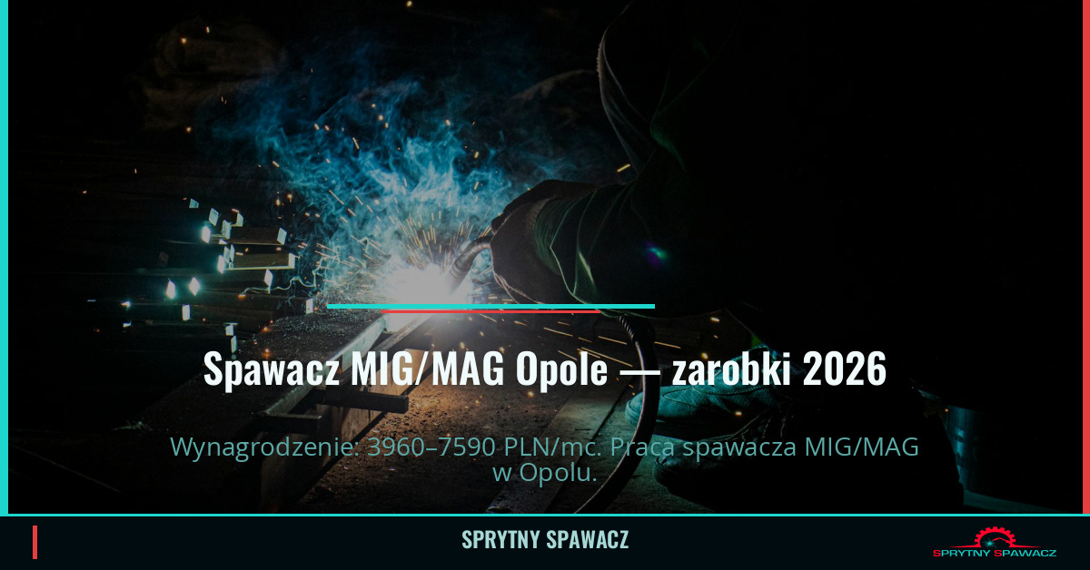 Zarobki spawacza MIG/MAG w Opolu – Kwiecień 2026 1 Spawacz MIG/MAG Opole — zarobki 3960–7590 PLN/mc — SprytnySpawacz.pl