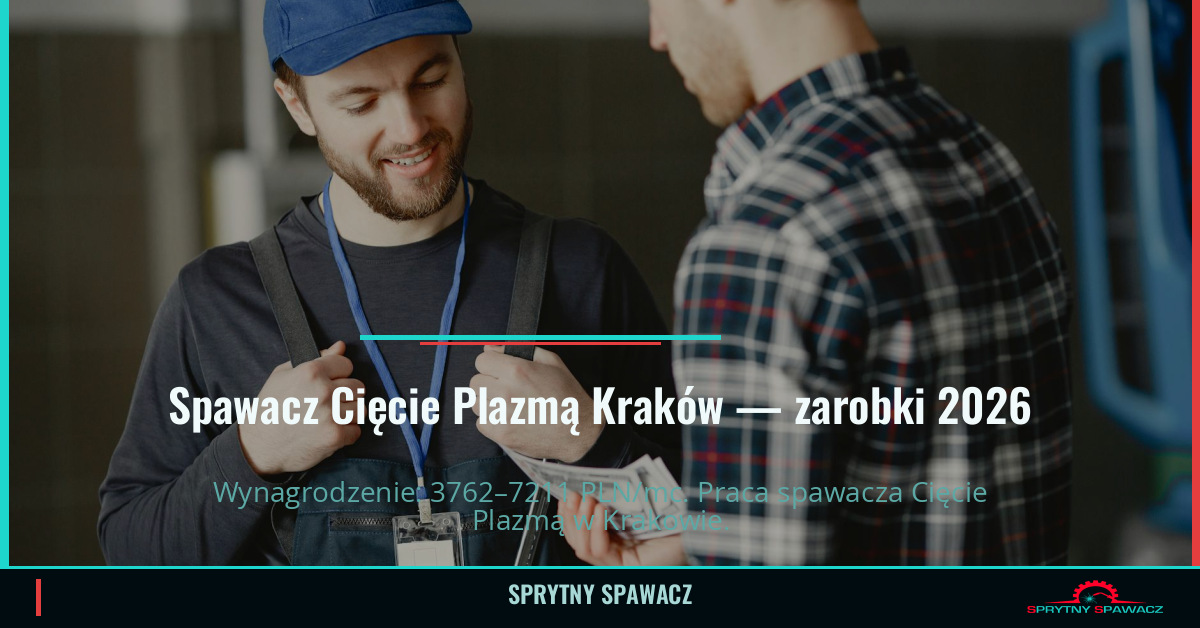Zarobki spawacza Cięcie Plazmą w Krakowie 1 Spawacz Cięcie Plazmą Kraków — zarobki 3762–7211 PLN/mc — SprytnySpawacz.pl