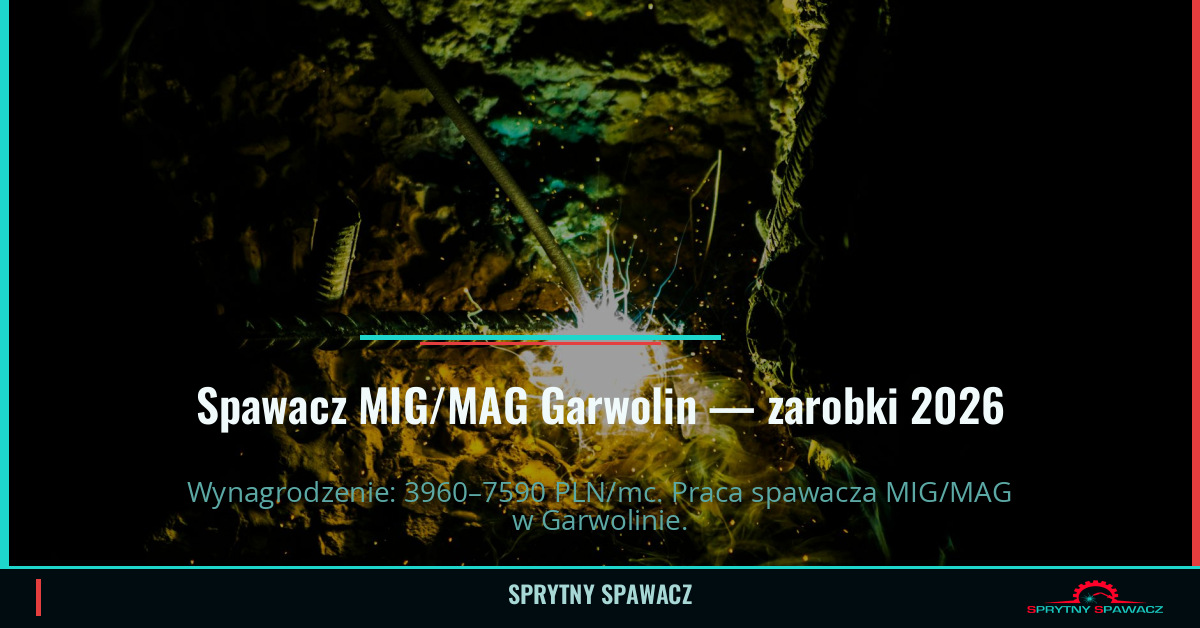 Zarobki spawacza MIG/MAG w Garwolinie — Maj 2026 1 Spawacz MIG/MAG Garwolin — zarobki 3960–7590 PLN/mc — SprytnySpawacz.pl