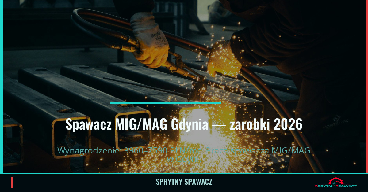 Zarobki spawacza MIG/MAG w Gdyni – Kwiecień 2026 1 Spawacz MIG/MAG Gdynia — zarobki 3960–7590 PLN/mc — SprytnySpawacz.pl