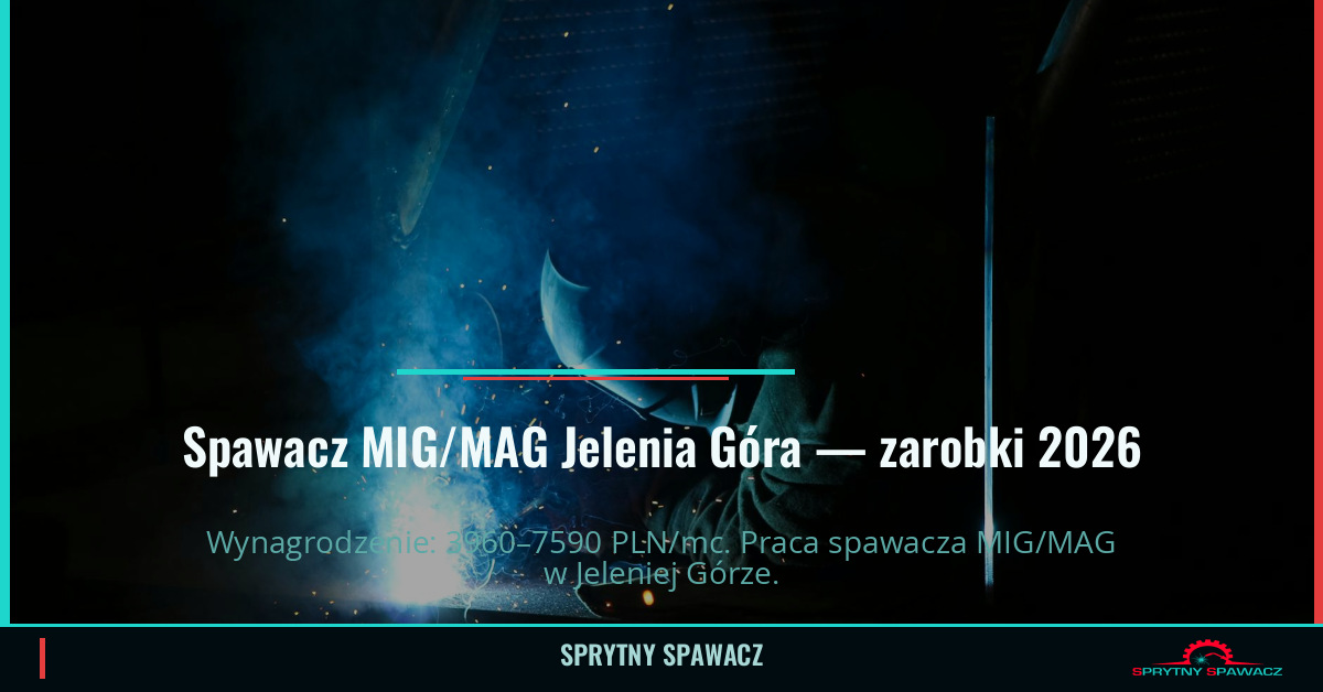 Zarobki spawacza MIG/MAG w Jeleniej Górze - Maj 2026 1 Spawacz MIG/MAG Jelenia Góra — zarobki 3960–7590 PLN/mc — SprytnySpawacz.pl