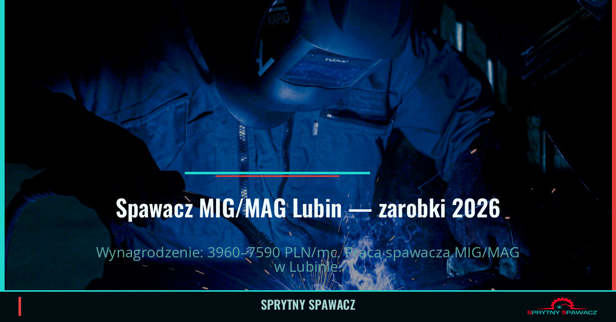 Zarobki spawacza MIG/MAG w Lubinie 1 Spawacz MIG/MAG Lubin — zarobki 3960–7590 PLN/mc — SprytnySpawacz.pl