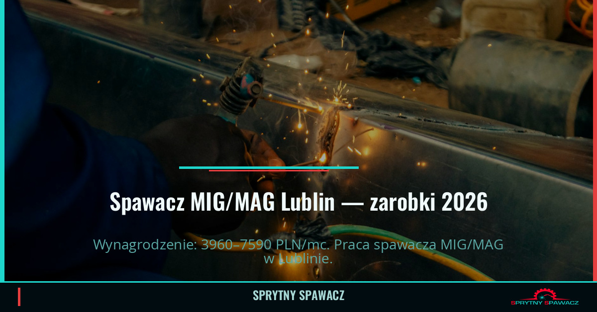 Zarobki spawacza MIG/MAG w Lublinie 2026 1 Spawacz MIG/MAG Lublin — zarobki 3960–7590 PLN/mc — SprytnySpawacz.pl