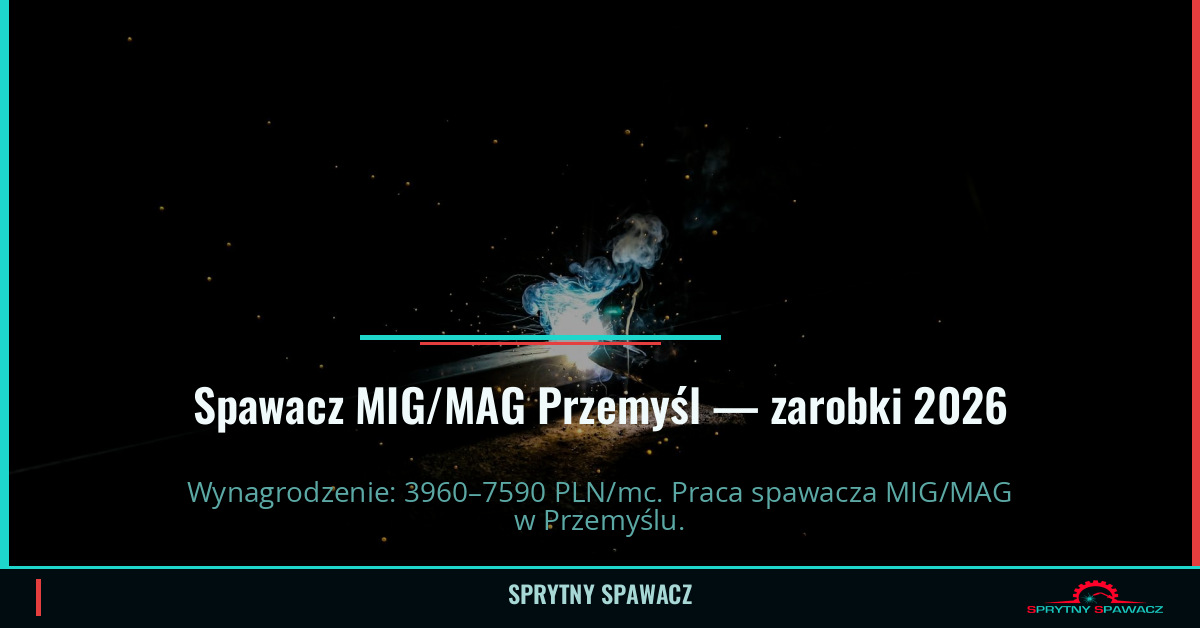 Zarobki spawacza MIG/MAG w Przemyśl - Kwiecień 2026 1 Spawacz MIG/MAG Przemyśl — zarobki 3960–7590 PLN/mc — SprytnySpawacz.pl