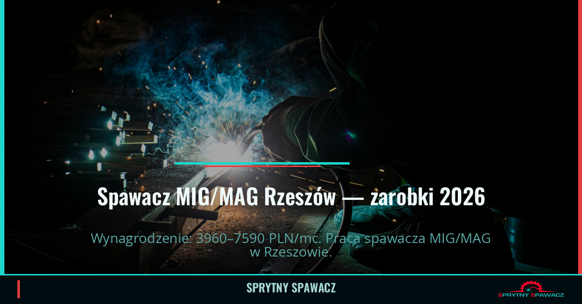 Zarobki spawacza MIG/MAG w Rzeszowie 1 Spawacz MIG/MAG Rzeszów — zarobki 3960–7590 PLN/mc — SprytnySpawacz.pl