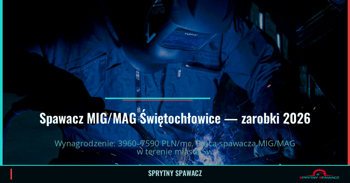 Zarobki spawacza MIG/MAG w Świętochłowicach – 2026 1 Spawacz MIG/MAG Świętochłowice — zarobki 3960–7590 PLN/mc — SprytnySpawacz.pl