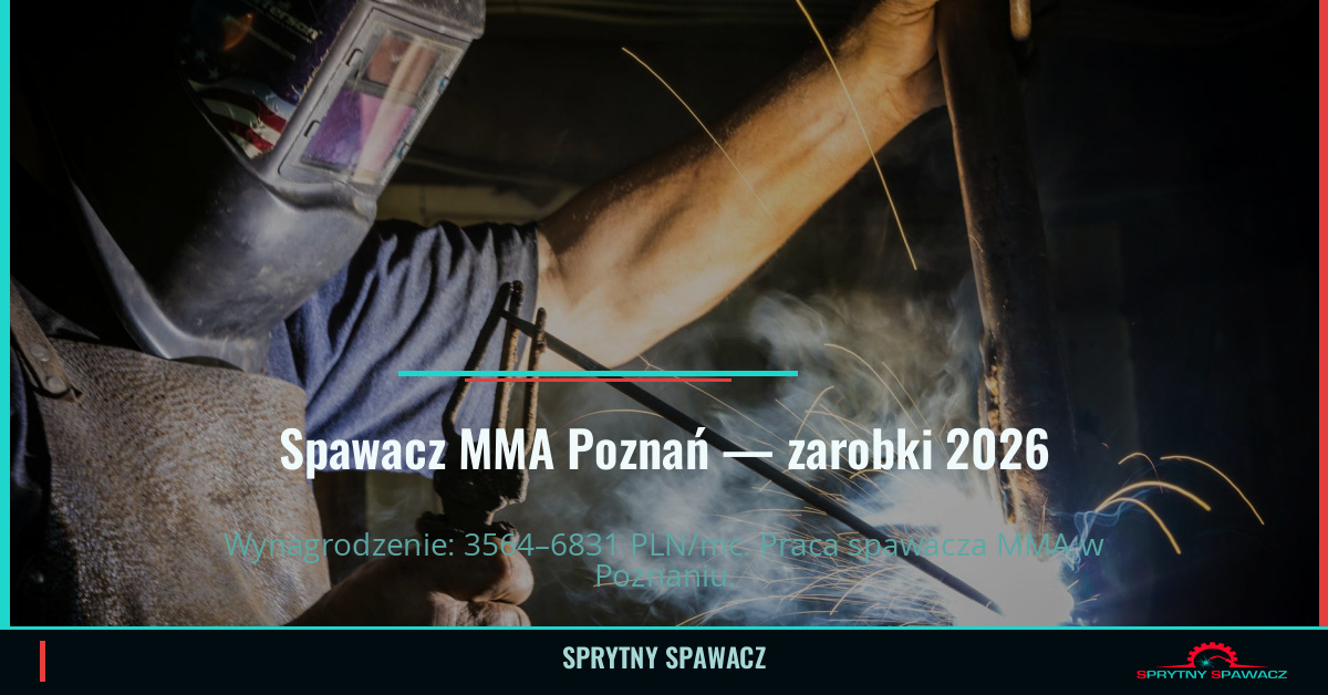 Zarobki spawacza MMA w Poznań - Kwiecień 2026 1 Spawacz MMA Poznań — zarobki 3564–6831 PLN/mc — SprytnySpawacz.pl