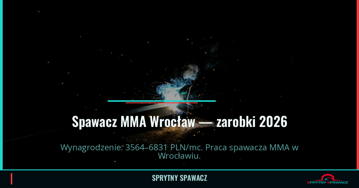 Zarobki spawacza MMA we Wrocławiu 2026 1 Spawacz MMA Wrocław — zarobki 3564–6831 PLN/mc — SprytnySpawacz.pl