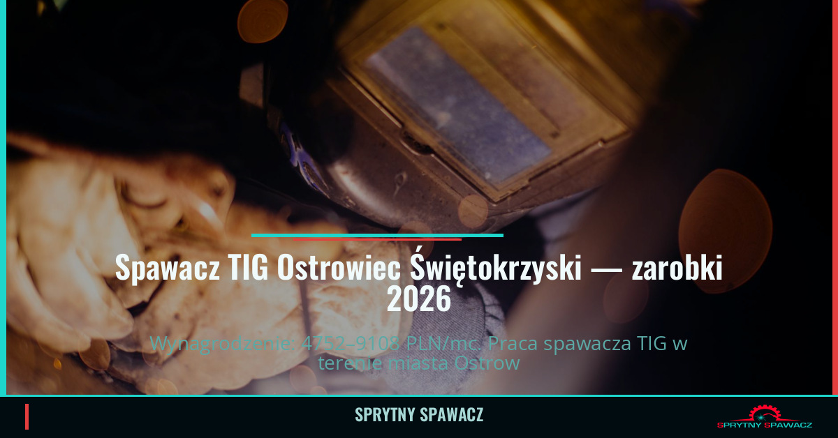 Zarobki spawacza TIG w Ostrowiec Świętokrzyski 1 Spawacz TIG Ostrowiec Świętokrzyski — zarobki 4752–9108 PLN/mc — SprytnySpawacz.pl