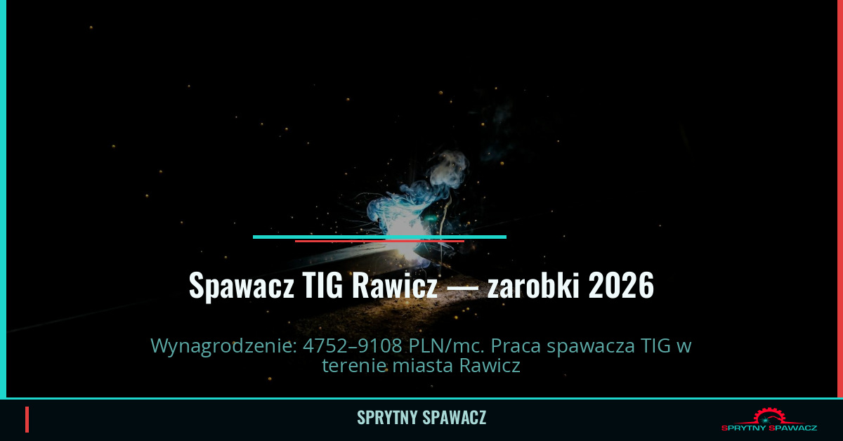 Zarobki spawacza TIG w Rawiczu — Maj 2026 1 Spawacz TIG Rawicz — zarobki 4752–9108 PLN/mc — SprytnySpawacz.pl