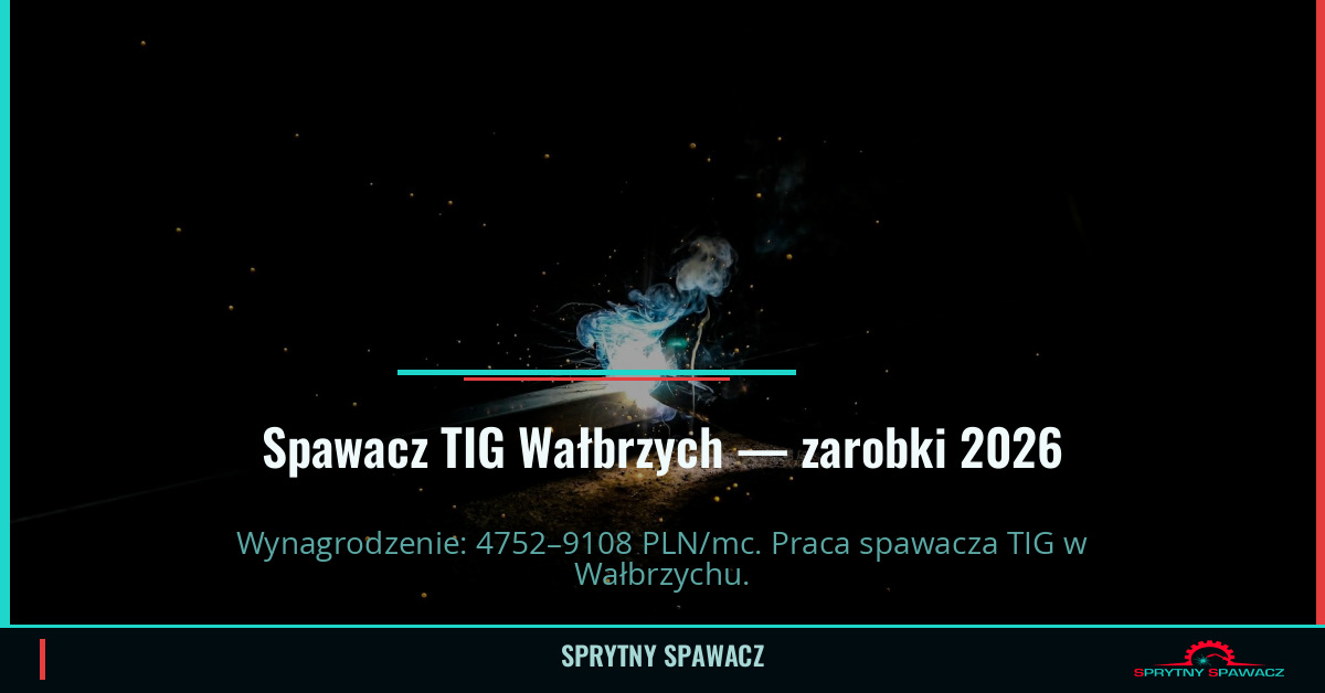 Zarobki spawacza TIG w Wałbrzych - Kwiecień 2026 1 Spawacz TIG Wałbrzych — zarobki 4752–9108 PLN/mc — SprytnySpawacz.pl