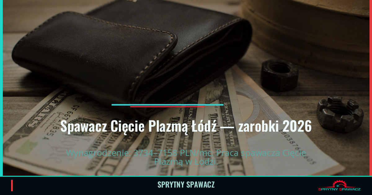 Zarobki spawacza Cięcie Plazmą w Łodzi 2026 1 Spawacz Cięcie Plazmą Łódź — zarobki 3734–7158 PLN/mc — SprytnySpawacz.pl