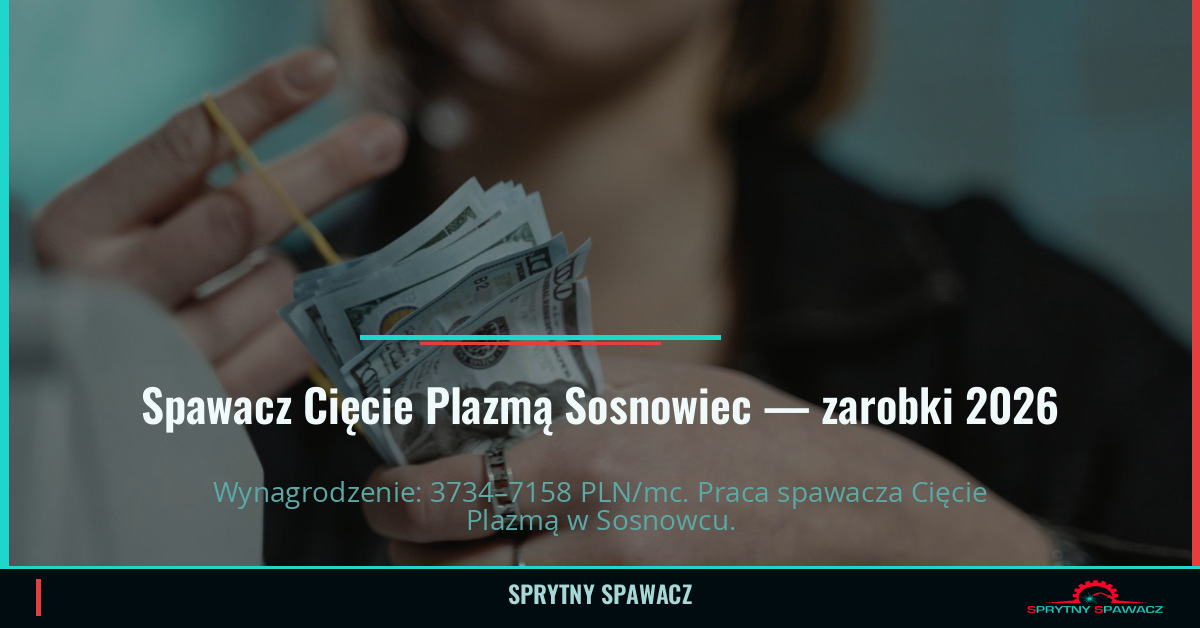 Zarobki spawacza Cięcie Plazmą w Sosnowcu 1 Spawacz Cięcie Plazmą Sosnowiec — zarobki 3734–7158 PLN/mc — SprytnySpawacz.pl