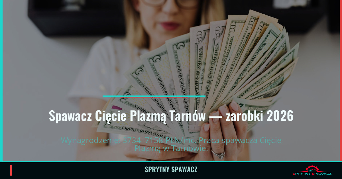 Zarobki spawacza Cięcie Plazmą w Tarnowie 1 Spawacz Cięcie Plazmą Tarnów — zarobki 3734–7158 PLN/mc — SprytnySpawacz.pl