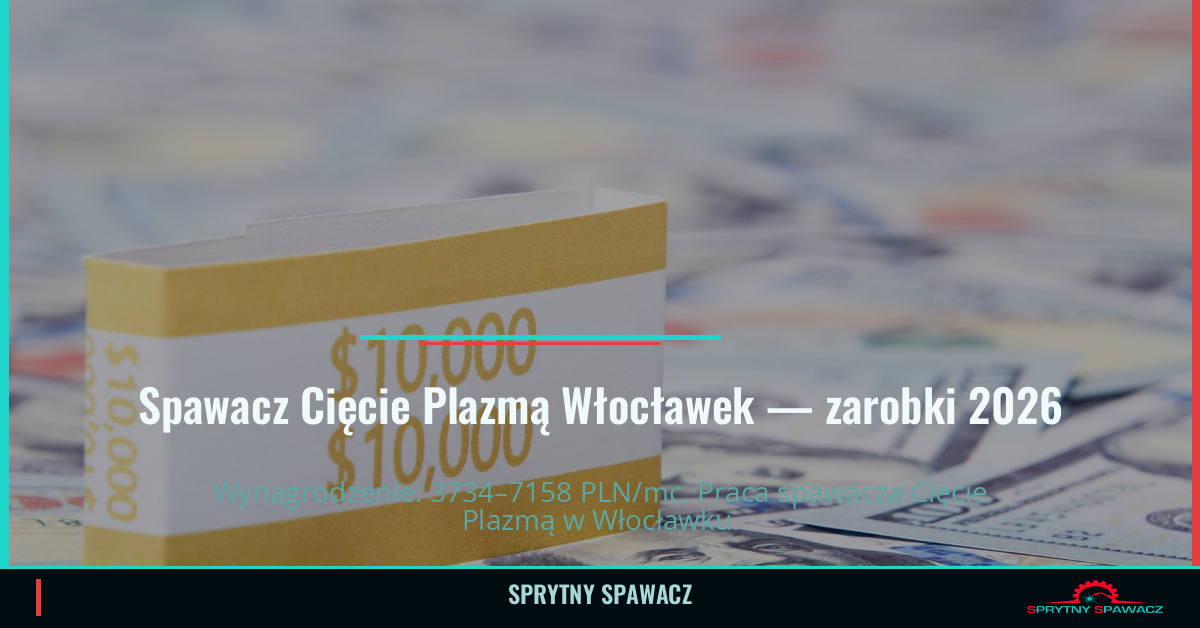 Zarobki spawacza Cięcie Plazmą w Włocławku - Czerwiec 2026 1 Spawacz Cięcie Plazmą Włocławek — zarobki 3734–7158 PLN/mc — SprytnySpawacz.pl