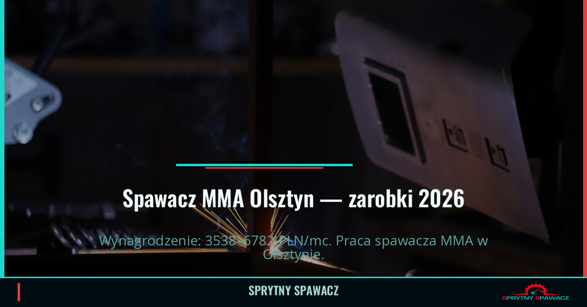Zarobki spawacza MMA w Olsztynie – Czerwiec 2026 1 Spawacz MMA Olsztyn — zarobki 3538–6782 PLN/mc — SprytnySpawacz.pl