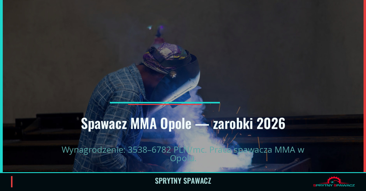 Zarobki spawacza MMA w Opole — Czerwiec 2026 1 Spawacz MMA Opole — zarobki 3538–6782 PLN/mc — SprytnySpawacz.pl