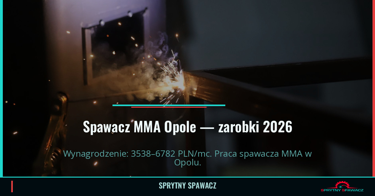 Zarobki spawacza MMA w Opolu - Czerwiec 2026 1 Spawacz MMA Opole — zarobki 3538–6782 PLN/mc — SprytnySpawacz.pl