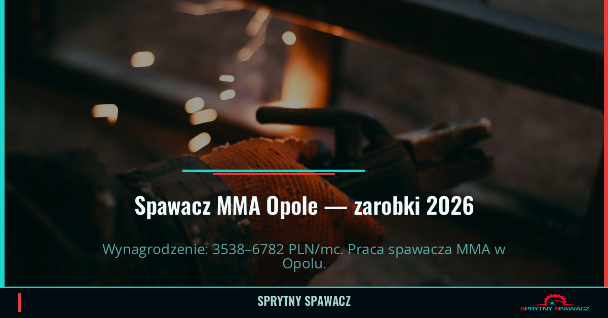 Zarobki spawacza MMA w Opolu — Czerwiec 2026 1 Spawacz MMA Opole — zarobki 3538–6782 PLN/mc — SprytnySpawacz.pl