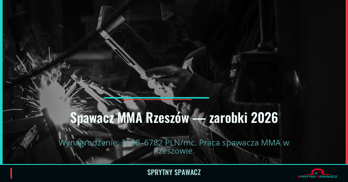 Zarobki spawacza MMA w Rzeszowie — Czerwiec 2026 1 Spawacz MMA Rzeszów — zarobki 3538–6782 PLN/mc — SprytnySpawacz.pl