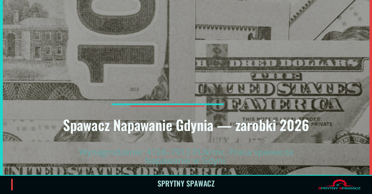 Zarobki spawacza Napawanie w Gdyni — Czerwiec 2026 1 Spawacz Napawanie Gdynia — zarobki 4128–7912 PLN/mc — SprytnySpawacz.pl