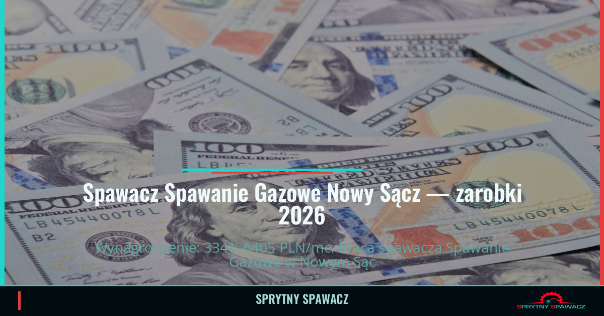 Zarobki spawacza Spawanie Gazowe w Nowym Sączu 1 Spawacz Spawanie Gazowe Nowy Sącz — zarobki 3341–6405 PLN/mc — SprytnySpawacz.pl