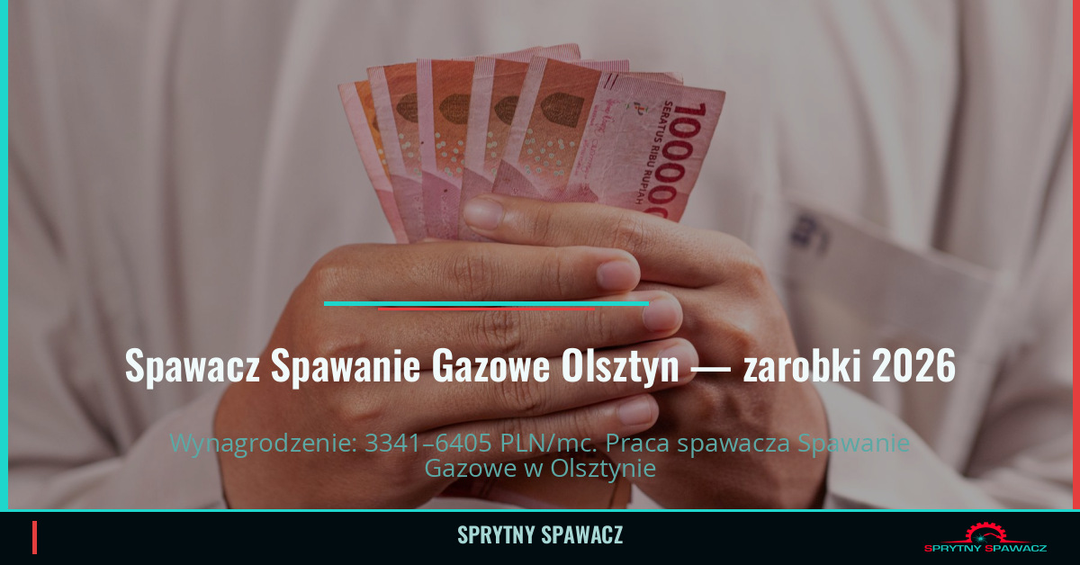 Zarobki spawacza Spawanie Gazowe w Olsztynie 1 Spawacz Spawanie Gazowe Olsztyn — zarobki 3341–6405 PLN/mc — SprytnySpawacz.pl