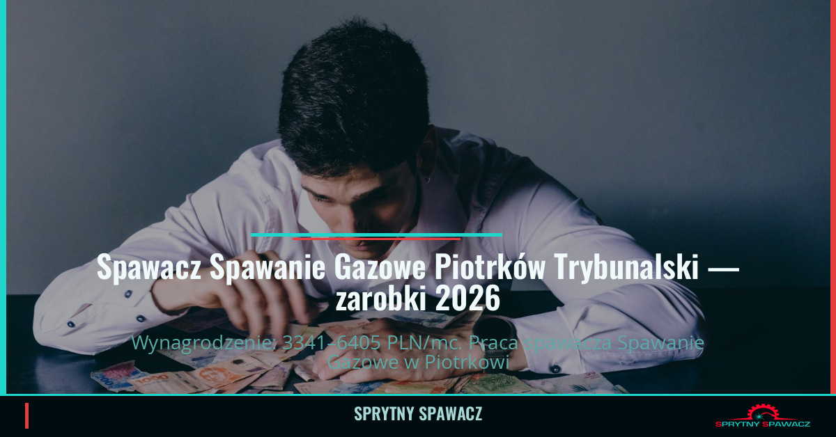 Zarobki spawacza Spawanie Gazowe w Piotrków Trybunalski 1 Spawacz Spawanie Gazowe Piotrków Trybunalski — zarobki 3341–6405 PLN/mc — SprytnySpawacz.pl