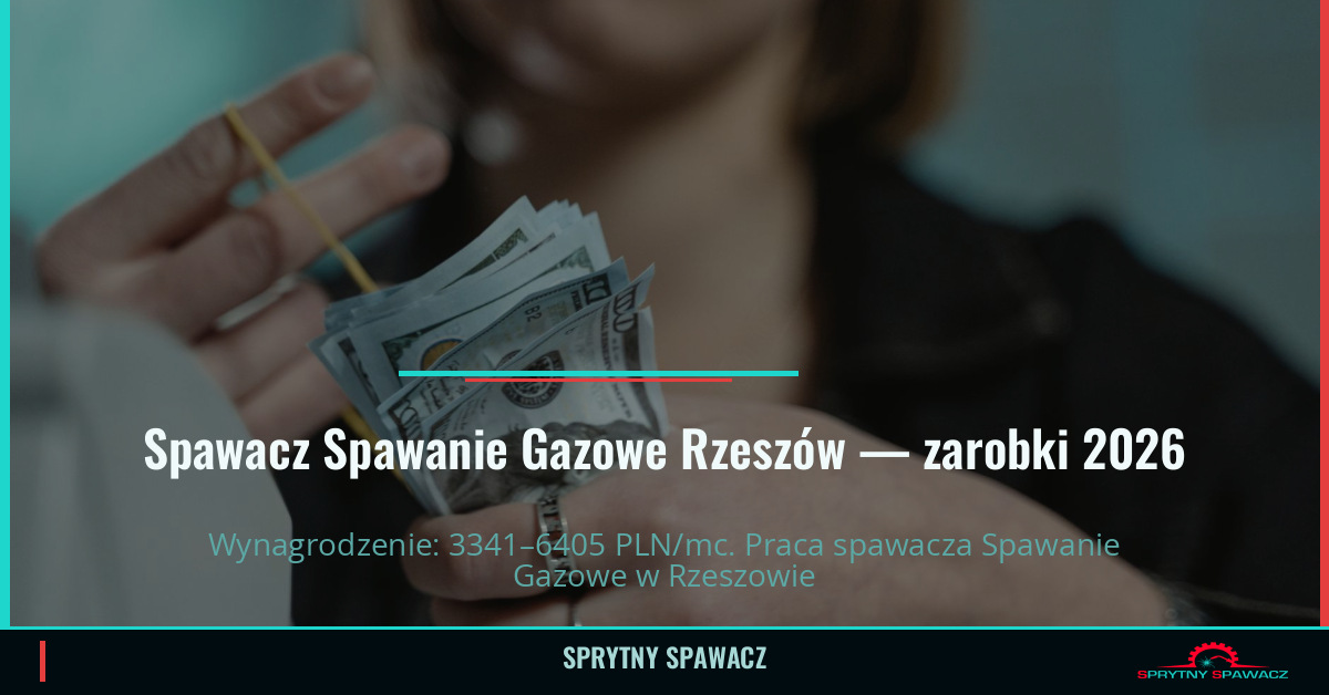 Zarobki spawacza Spawanie Gazowe w Rzeszowie 1 Spawacz Spawanie Gazowe Rzeszów — zarobki 3341–6405 PLN/mc — SprytnySpawacz.pl