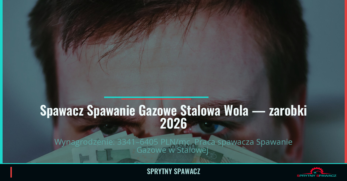 Zarobki spawacza Spawanie Gazowe w Stalowej Woli 1 Spawacz Spawanie Gazowe Stalowa Wola — zarobki 3341–6405 PLN/mc — SprytnySpawacz.pl