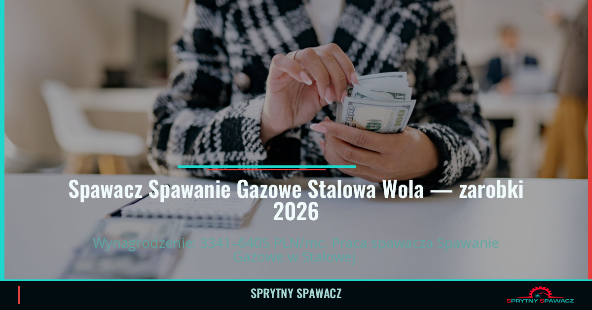 Zarobki spawacza Spawanie Gazowe w Stalowej Woli 1 Spawacz Spawanie Gazowe Stalowa Wola — zarobki 3341–6405 PLN/mc — SprytnySpawacz.pl