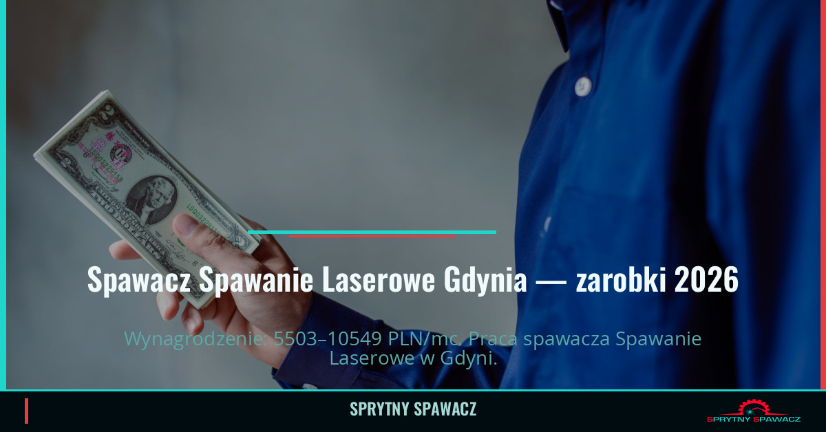 Zarobki spawacza Spawanie Laserowe w Gdyni 1 Spawacz Spawanie Laserowe Gdynia — zarobki 5503–10549 PLN/mc — SprytnySpawacz.pl