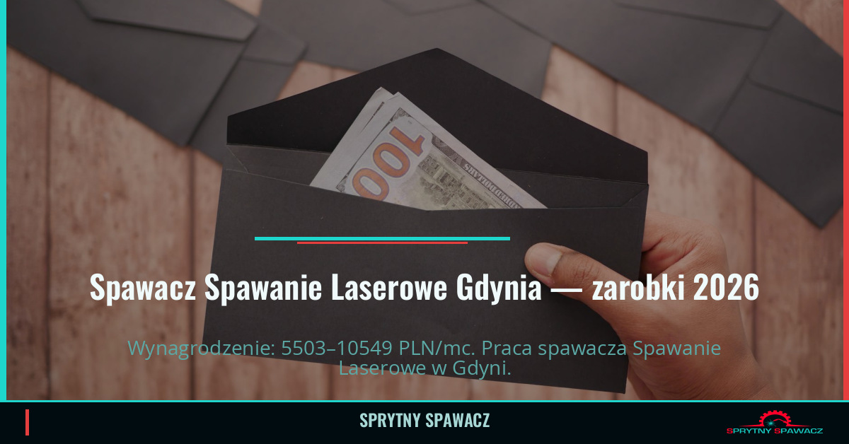 Zarobki spawacza Spawanie Laserowe w Gdyni 1 Spawacz Spawanie Laserowe Gdynia — zarobki 5503–10549 PLN/mc — SprytnySpawacz.pl