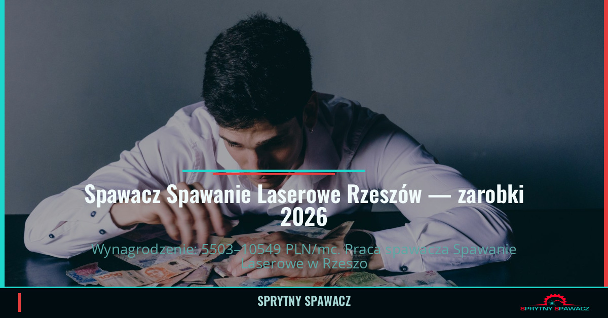 Zarobki spawacza Spawanie Laserowe w Rzeszowie 1 Spawacz Spawanie Laserowe Rzeszów — zarobki 5503–10549 PLN/mc — SprytnySpawacz.pl