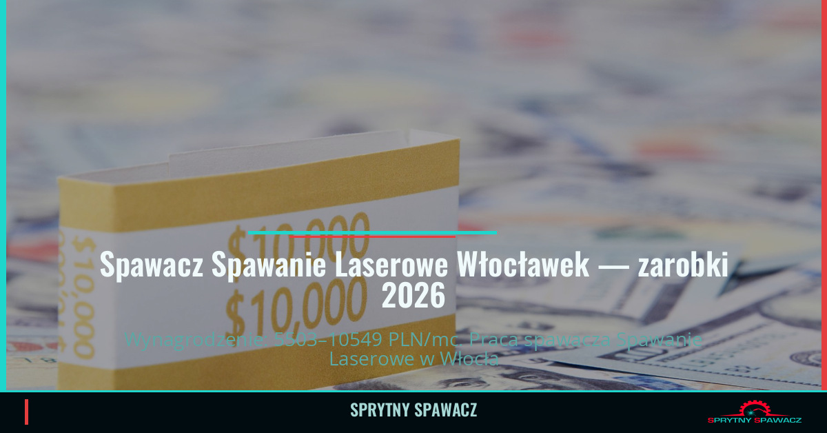 Zarobki spawacza spawanie laserowe we Włocławku 1 Spawacz Spawanie Laserowe Włocławek — zarobki 5503–10549 PLN/mc — SprytnySpawacz.pl
