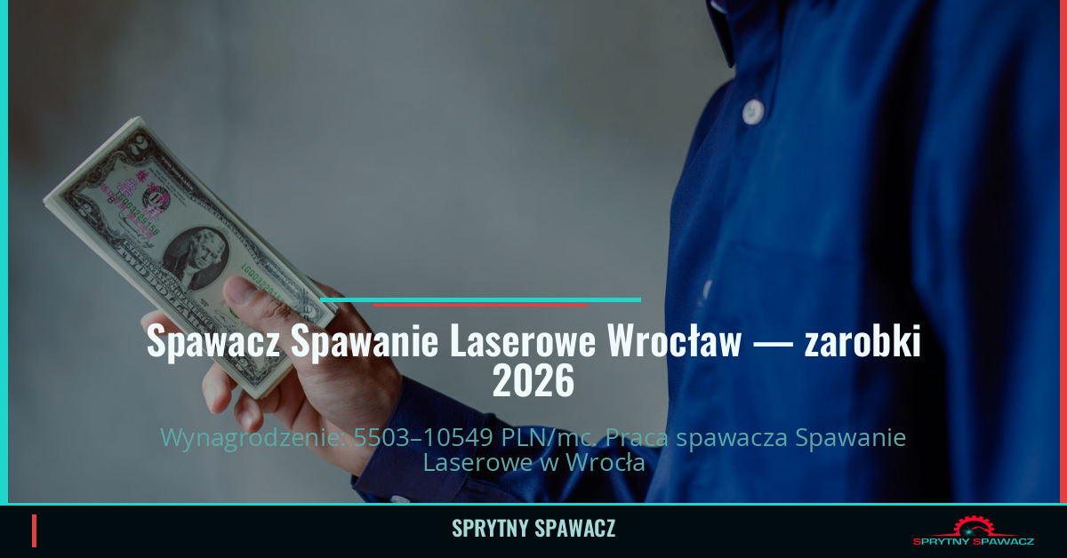 Zarobki spawacza Spawanie Laserowe we Wrocławiu 1 Spawacz Spawanie Laserowe Wrocław — zarobki 5503–10549 PLN/mc — SprytnySpawacz.pl