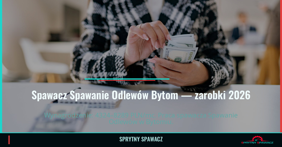 Zarobki spawacza Spawanie Odlewów w Bytomie 1 Spawacz Spawanie Odlewów Bytom — zarobki 4324–8289 PLN/mc — SprytnySpawacz.pl