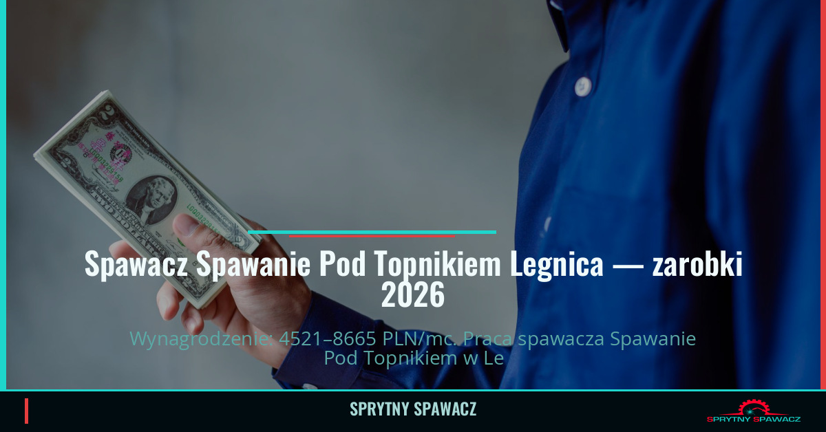 Zarobki spawacza w Legnicy — Spawanie Pod Topnikiem 1 Spawacz Spawanie Pod Topnikiem Legnica — zarobki 4521–8665 PLN/mc — SprytnySpawacz.pl