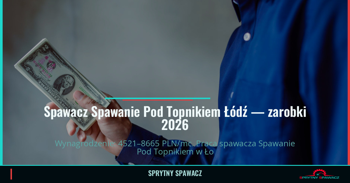 Zarobki spawacza Spawanie Pod Topnikiem w Łodzi 1 Spawacz Spawanie Pod Topnikiem Łódź — zarobki 4521–8665 PLN/mc — SprytnySpawacz.pl