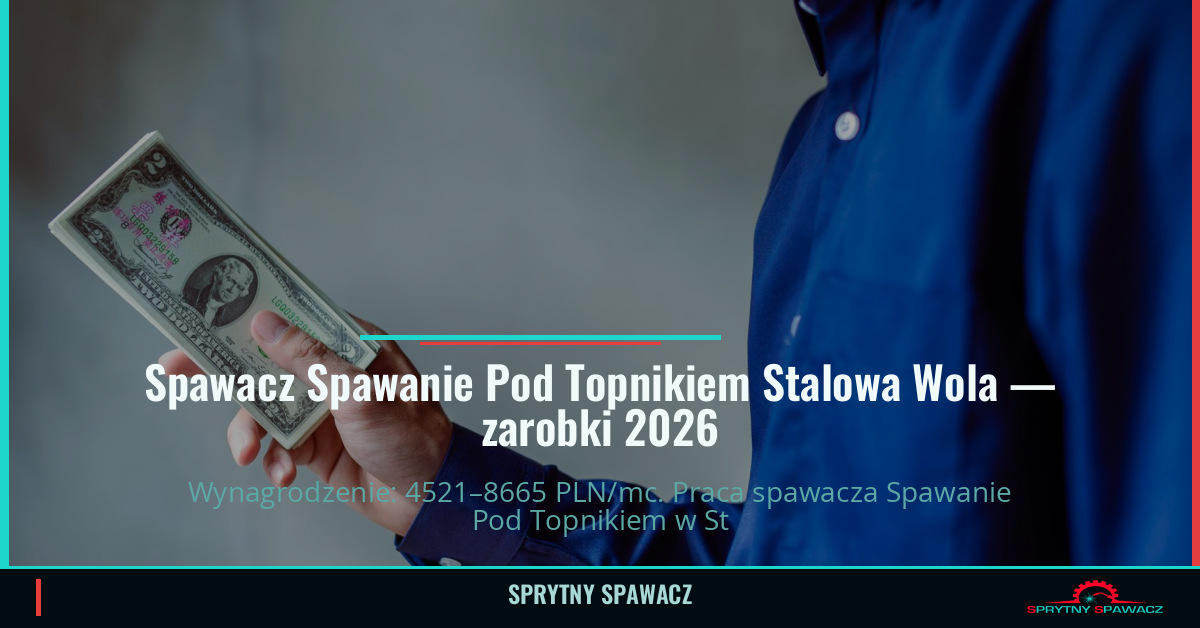 Zarobki spawacza Spawanie Pod Topnikiem w Stalowej Woli 1 Spawacz Spawanie Pod Topnikiem Stalowa Wola — zarobki 4521–8665 PLN/mc — SprytnySpawacz.pl