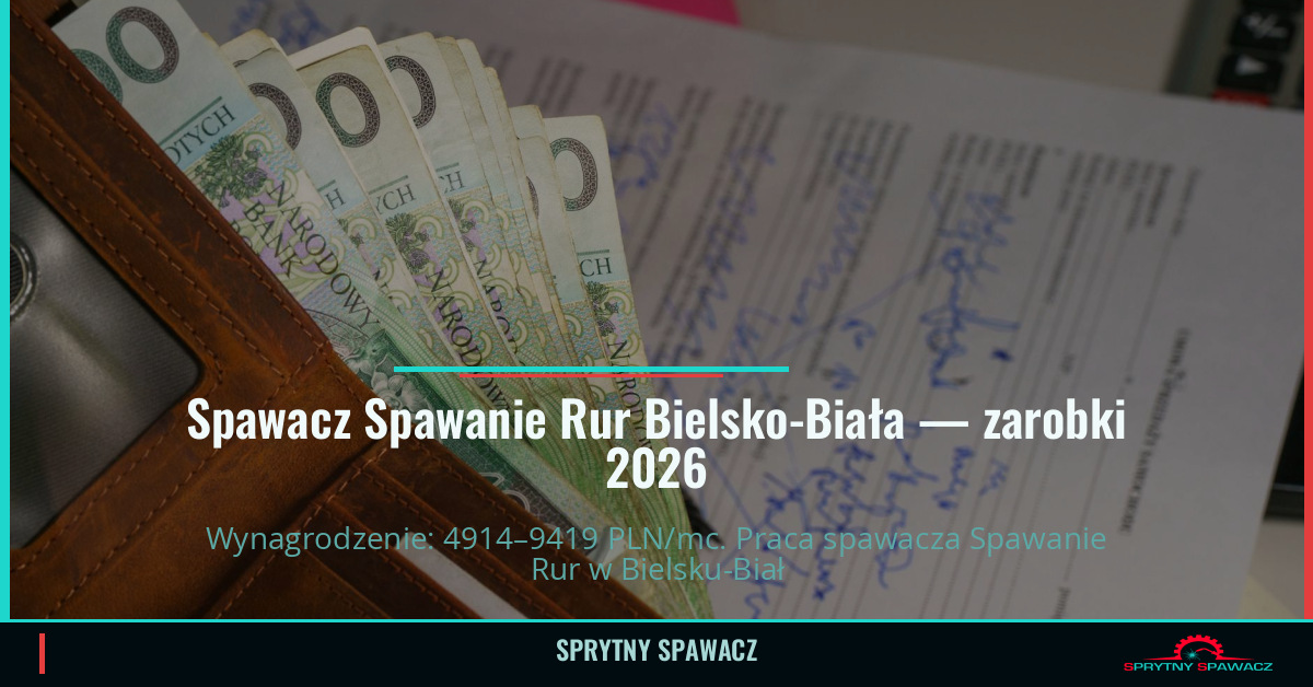 Zarobki spawacza Spawanie Rur w Bielsko-Biała 1 Spawacz Spawanie Rur Bielsko-Biała — zarobki 4914–9419 PLN/mc — SprytnySpawacz.pl
