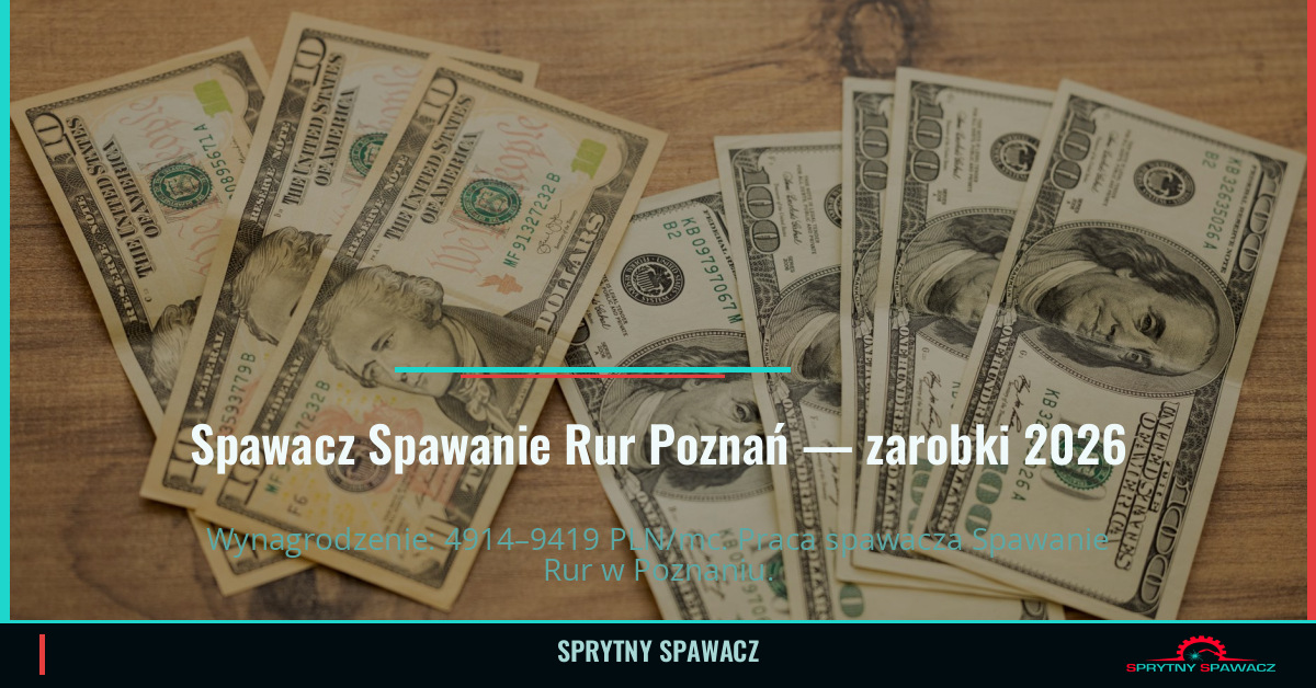 Zarobki spawacza Spawanie Rur w Poznaniu 1 Spawacz Spawanie Rur Poznań — zarobki 4914–9419 PLN/mc — SprytnySpawacz.pl