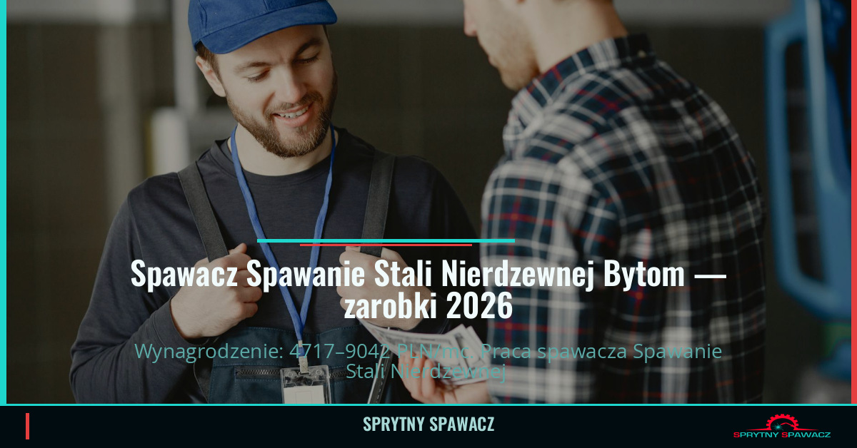 Zarobki spawacza stali nierdzewnej w Bytomie 1 Spawacz Spawanie Stali Nierdzewnej Bytom — zarobki 4717–9042 PLN/mc — SprytnySpawacz.pl
