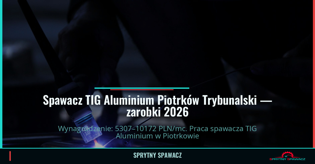 Zarobki spawacza TIG Aluminium w Piotrków Trybunalski 1 Spawacz TIG Aluminium Piotrków Trybunalski — zarobki 5307–10172 PLN/mc — SprytnySpawacz.pl