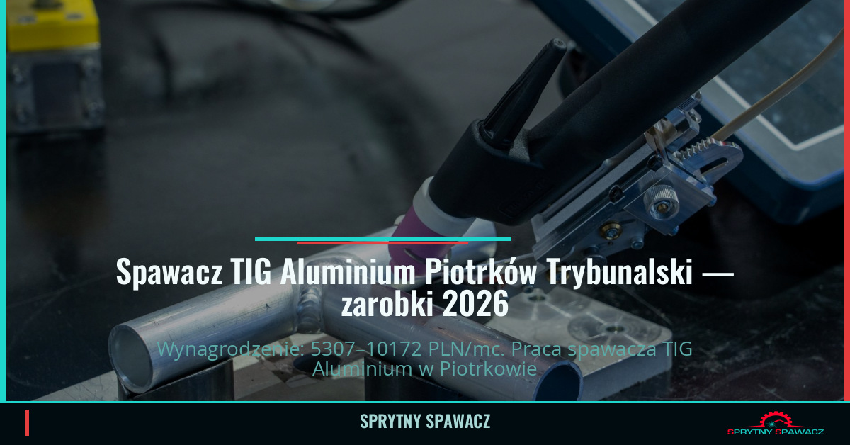 Zarobki spawacza TIG Aluminium w Piotrków Trybunalski 1 Spawacz TIG Aluminium Piotrków Trybunalski — zarobki 5307–10172 PLN/mc — SprytnySpawacz.pl