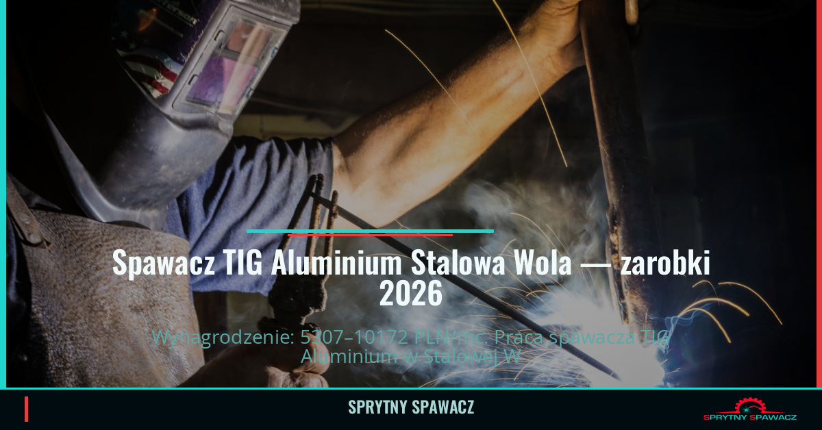 Zarobki spawacza TIG Aluminium w Stalowej Woli 1 Spawacz TIG Aluminium Stalowa Wola — zarobki 5307–10172 PLN/mc — SprytnySpawacz.pl