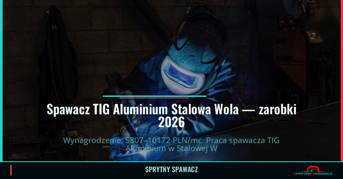 Zarobki spawacza TIG Aluminium w Stalowej Woli 1 Spawacz TIG Aluminium Stalowa Wola — zarobki 5307–10172 PLN/mc — SprytnySpawacz.pl