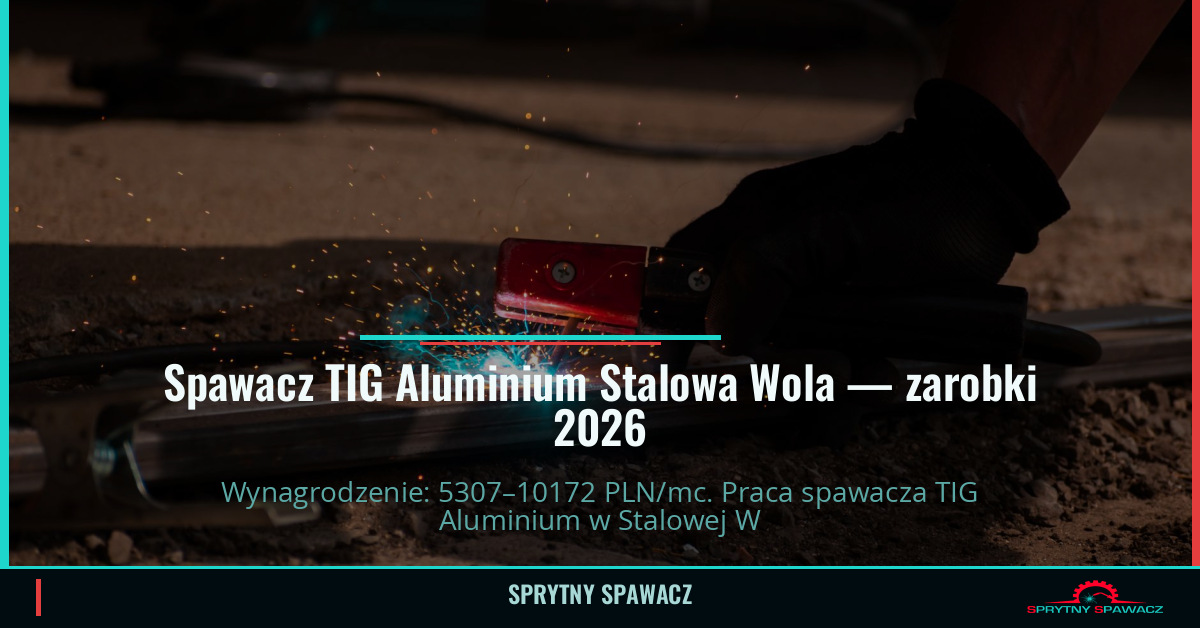 Zarobki spawacza TIG Aluminium w Stalowej Woli 2026 1 Spawacz TIG Aluminium Stalowa Wola — zarobki 5307–10172 PLN/mc — SprytnySpawacz.pl