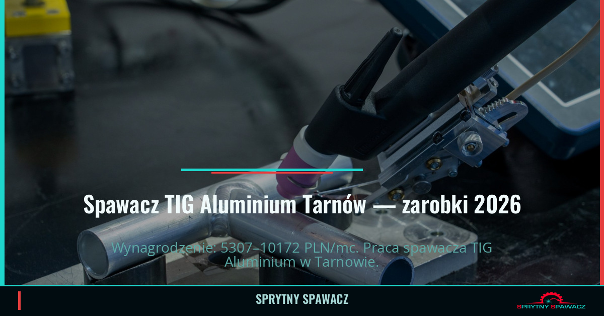 Zarobki spawacza TIG Aluminium w Tarnowie 1 Spawacz TIG Aluminium Tarnów — zarobki 5307–10172 PLN/mc — SprytnySpawacz.pl