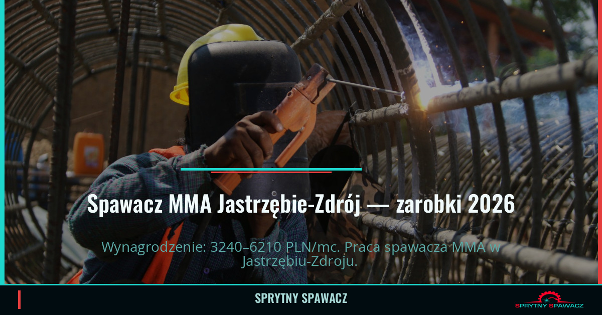 Zarobki spawacza MMA w Jastrzębie-Zdrój — Lipiec 2026 1 Spawacz MMA Jastrzębie-Zdrój — zarobki 3240–6210 PLN/mc — SprytnySpawacz.pl